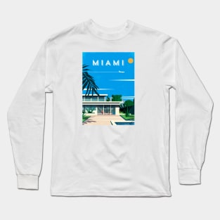 Miami, USA. Retro travel poster Long Sleeve T-Shirt